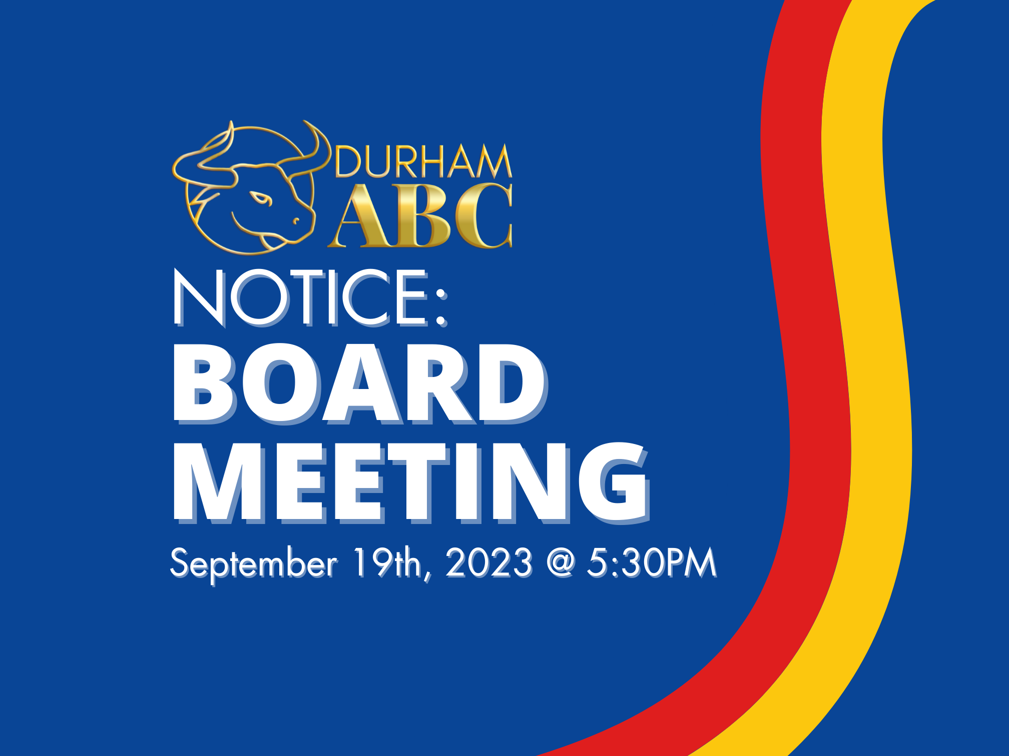 Public Notice of Board Meeting: September 19th, 2023 @ 5:30PM